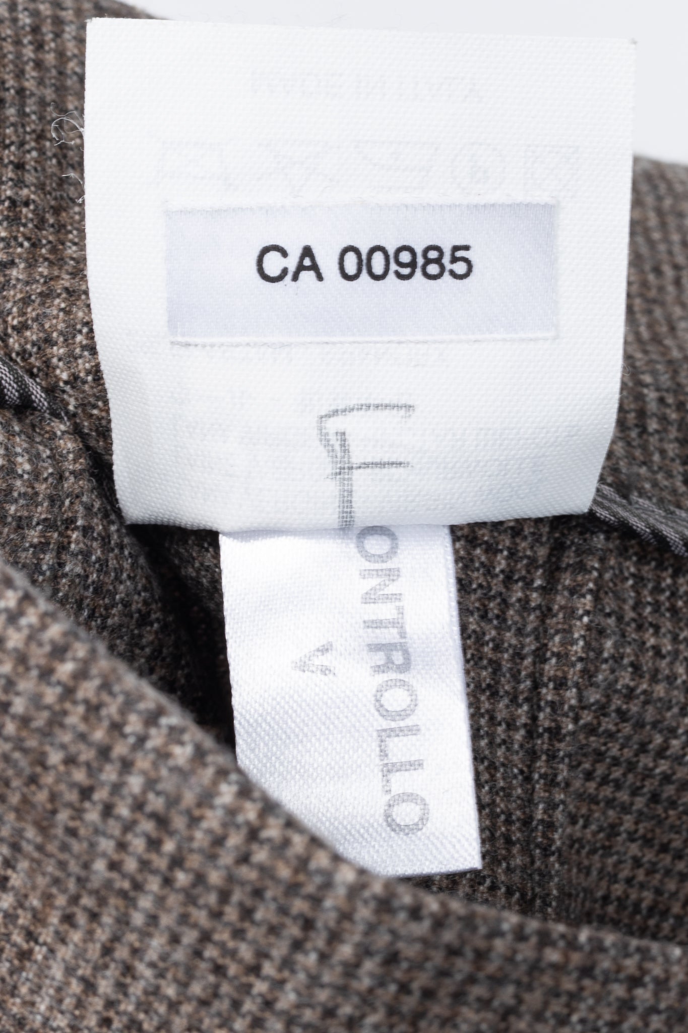 Brunello Cucinelli Brown Micro-Plaid Stretch-Wool Trousers