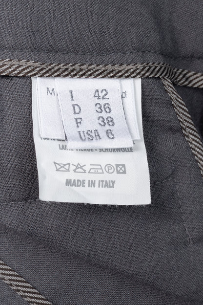 Brunello Cucinelli Grey Wool Double-Button-Fly Trousers