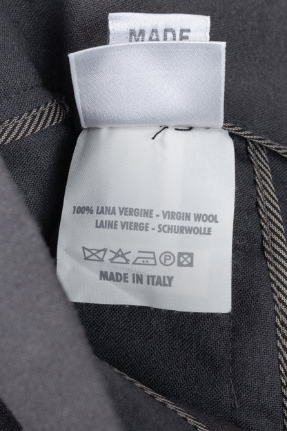 Brunello Cucinelli Grey Wool Double-Button-Fly Trousers