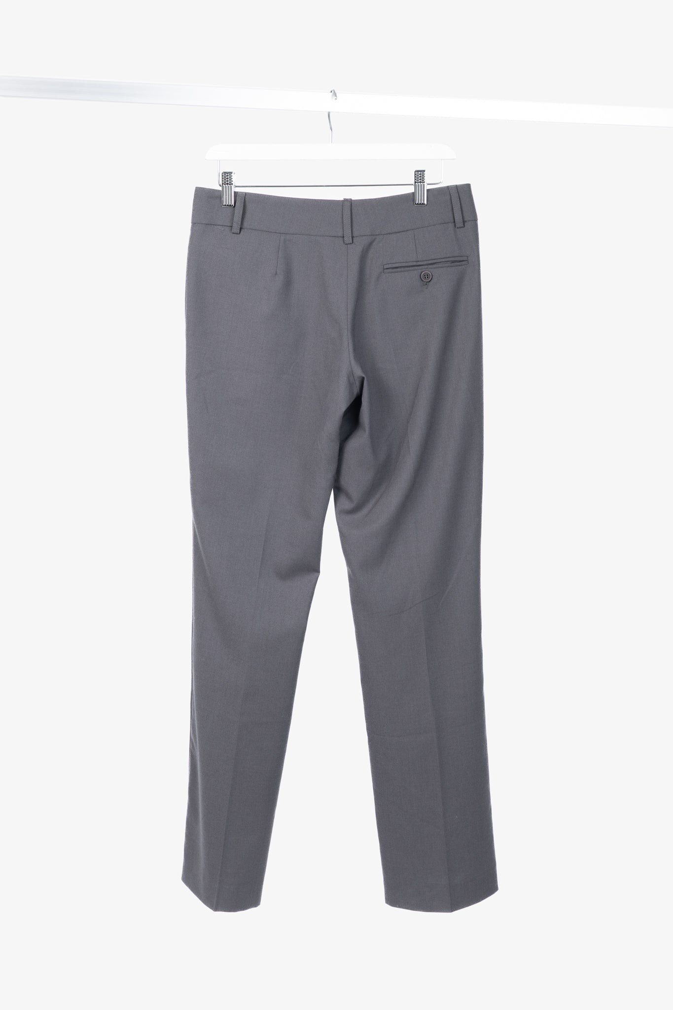 Brunello Cucinelli Grey Wool Double-Button-Fly Trousers