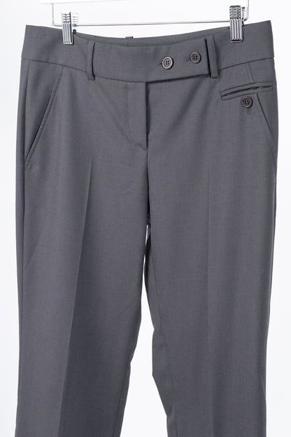 Brunello Cucinelli Grey Wool Double-Button-Fly Trousers