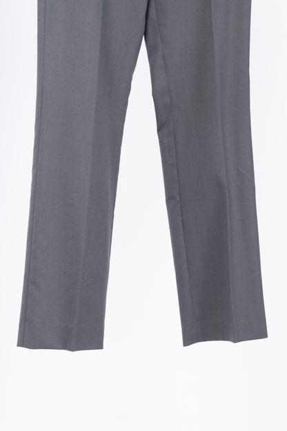 Brunello Cucinelli Grey Wool Double-Button-Fly Trousers