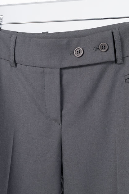 Brunello Cucinelli Grey Wool Double-Button-Fly Trousers