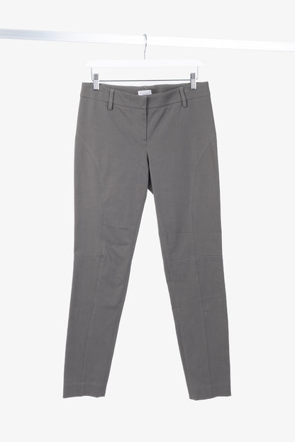 Brunello Cucinelli Grey Cotton-Twill Skinny Pants
