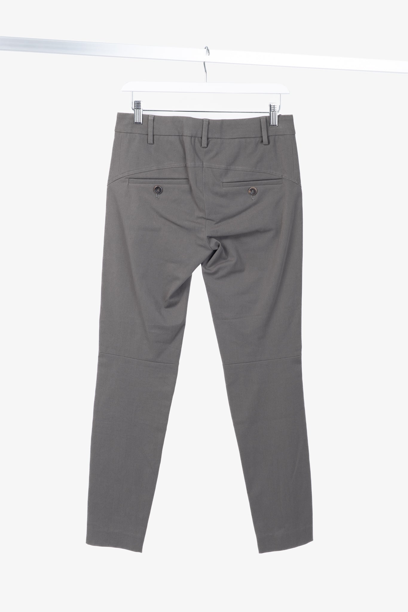 Brunello Cucinelli Grey Cotton-Twill Skinny Pants