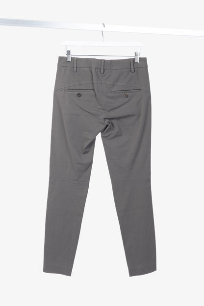 Brunello Cucinelli Grey Cotton-Twill Skinny Pants