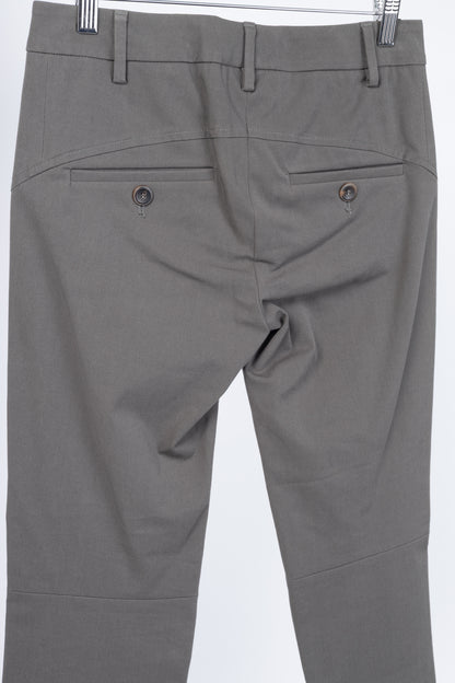 Brunello Cucinelli Grey Cotton-Twill Skinny Pants