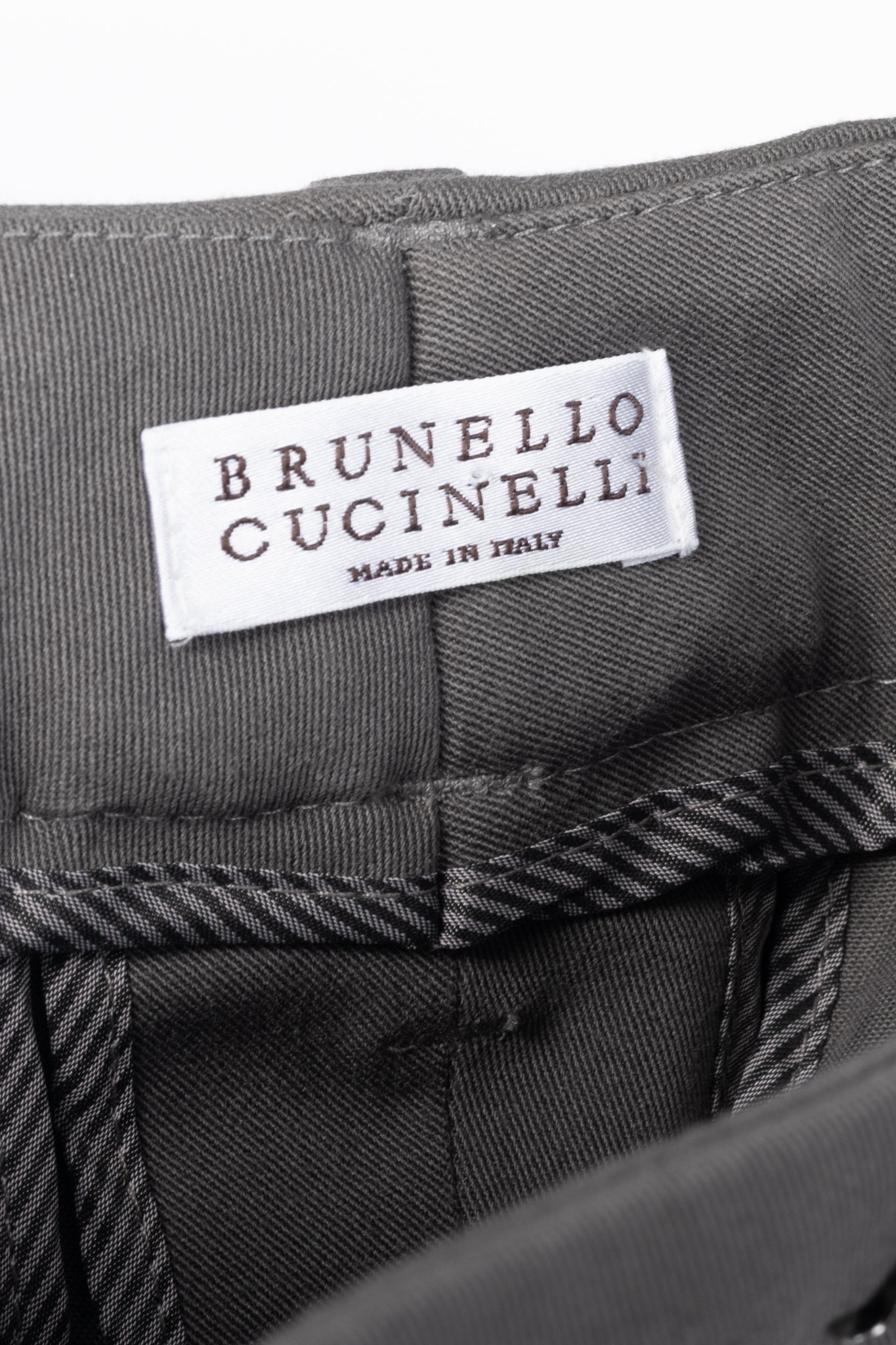 Brunello Cucinelli Grey Cotton-Twill Skinny Pants