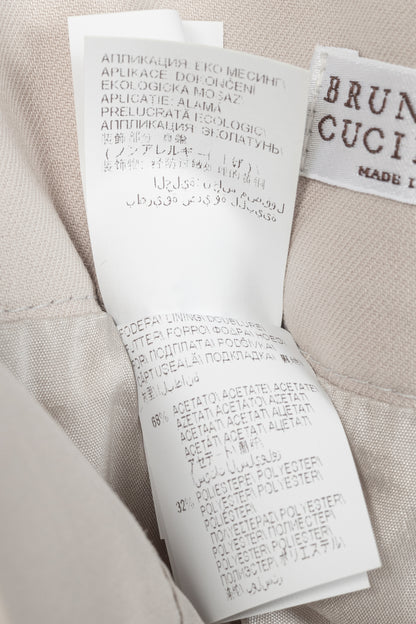 Brunello Cucinelli SS15 Nude Cotton Monili-Waist Pencil Skirt