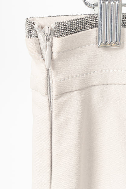 Brunello Cucinelli SS15 Nude Cotton Monili-Waist Pencil Skirt