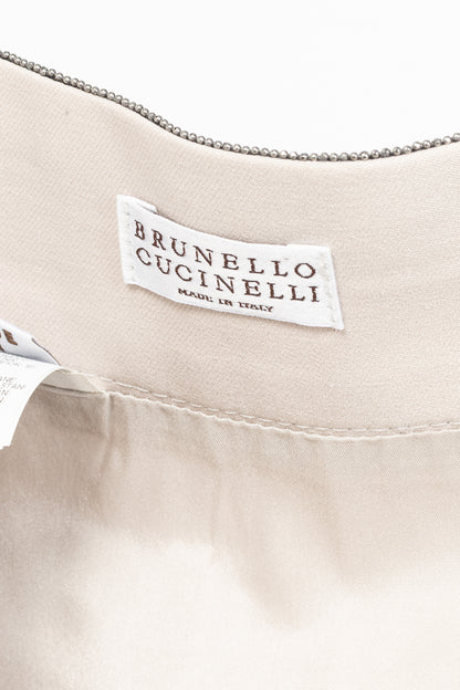 Brunello Cucinelli SS15 Nude Cotton Monili-Waist Pencil Skirt