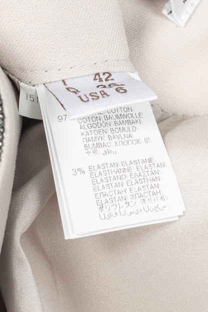 Brunello Cucinelli SS15 Nude Cotton Monili-Waist Pencil Skirt
