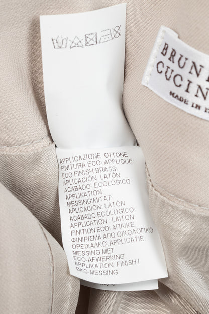 Brunello Cucinelli SS15 Nude Cotton Monili-Waist Pencil Skirt