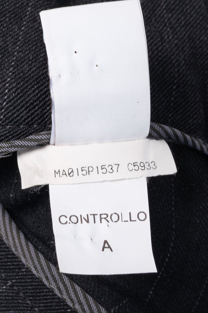 Brunello Cucinelli Grey Wool-Blend Pinstripe Knee-Detail Trousers