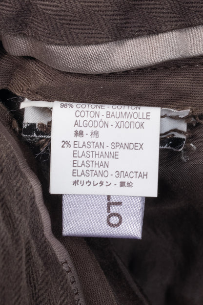 Brunello Cucinelli Brown Velvet Slim-Fit Pants