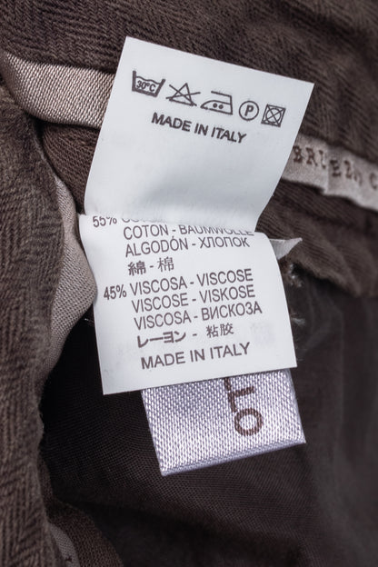 Brunello Cucinelli Brown Velvet Slim-Fit Pants