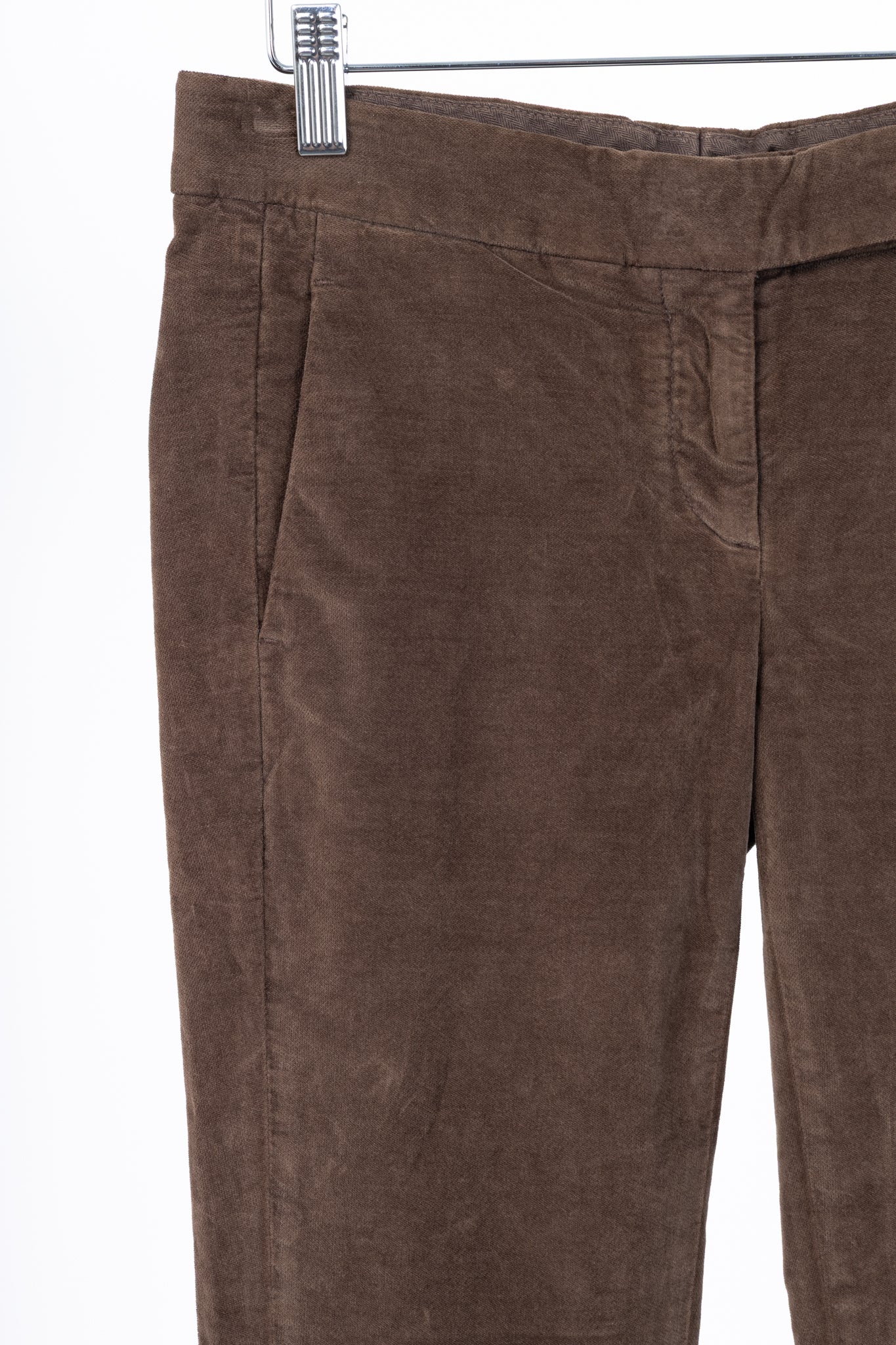Brunello Cucinelli Brown Velvet Slim-Fit Pants