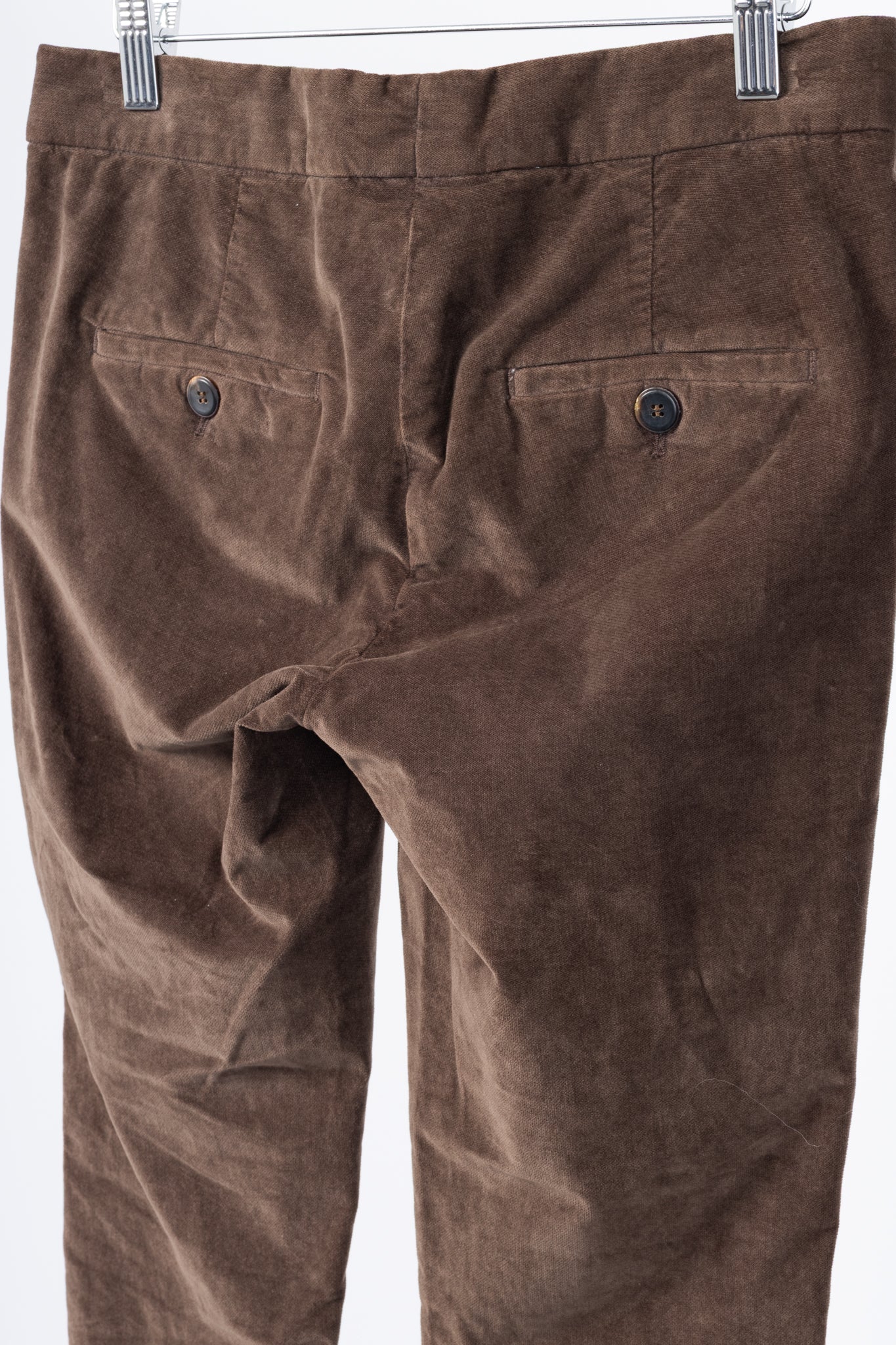 Brunello Cucinelli Brown Velvet Slim-Fit Pants