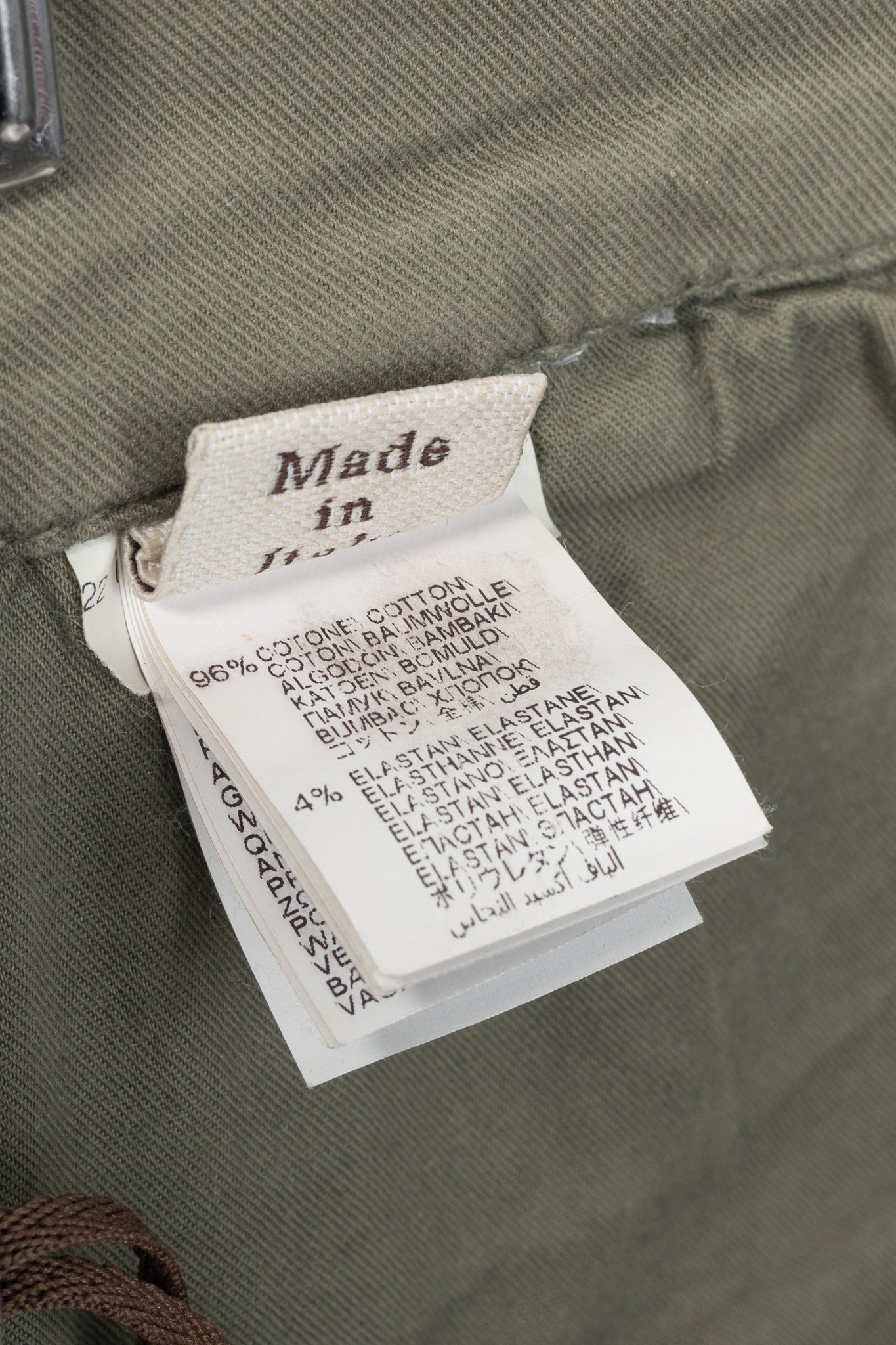 Brunello Cucinelli AW/22 Green Cotton Monili-Beaded Pleated Tapered Pants