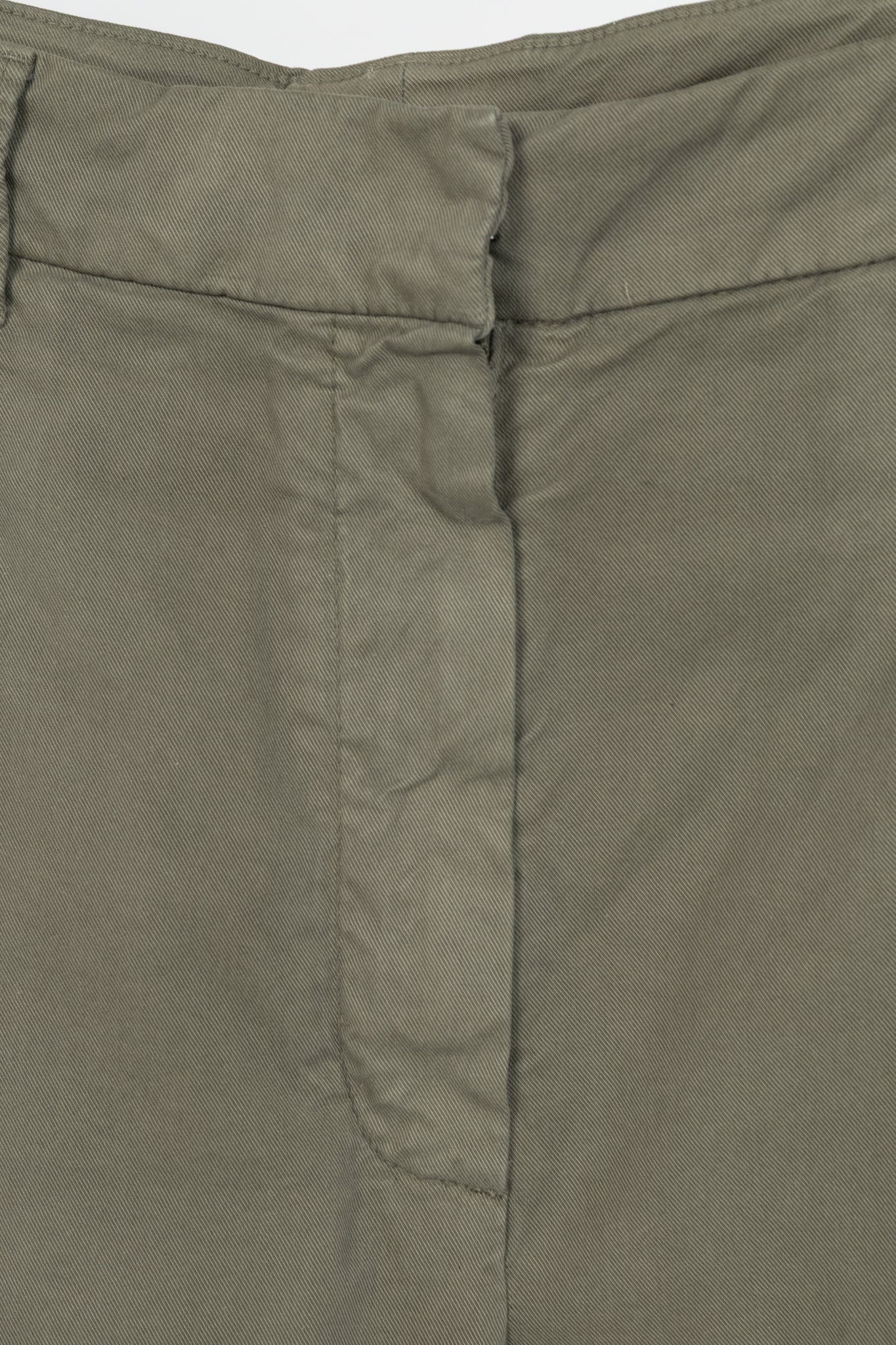 Brunello Cucinelli AW/22 Green Cotton Monili-Beaded Pleated Tapered Pants