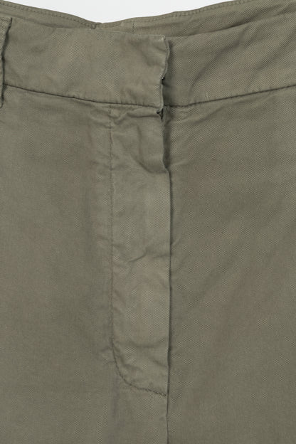Brunello Cucinelli AW/22 Green Cotton Monili-Beaded Pleated Tapered Pants