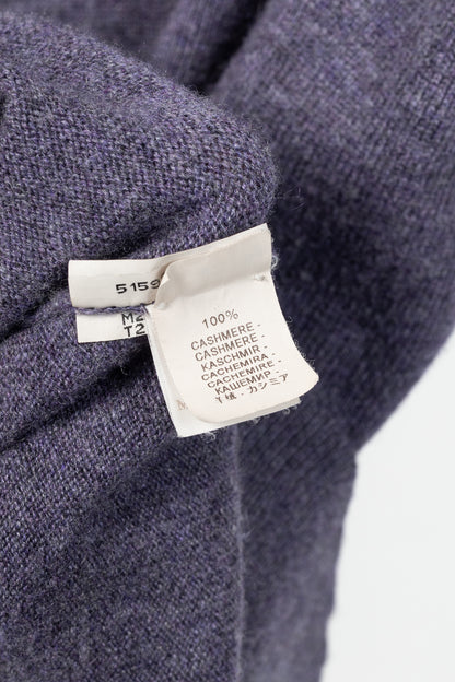 Brunello Cucinelli Purple Cashmere-Knit V-Neck Sweater