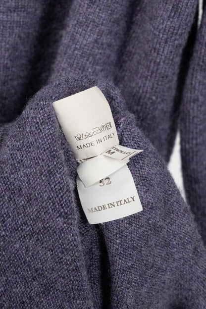 Brunello Cucinelli Purple Cashmere-Knit V-Neck Sweater