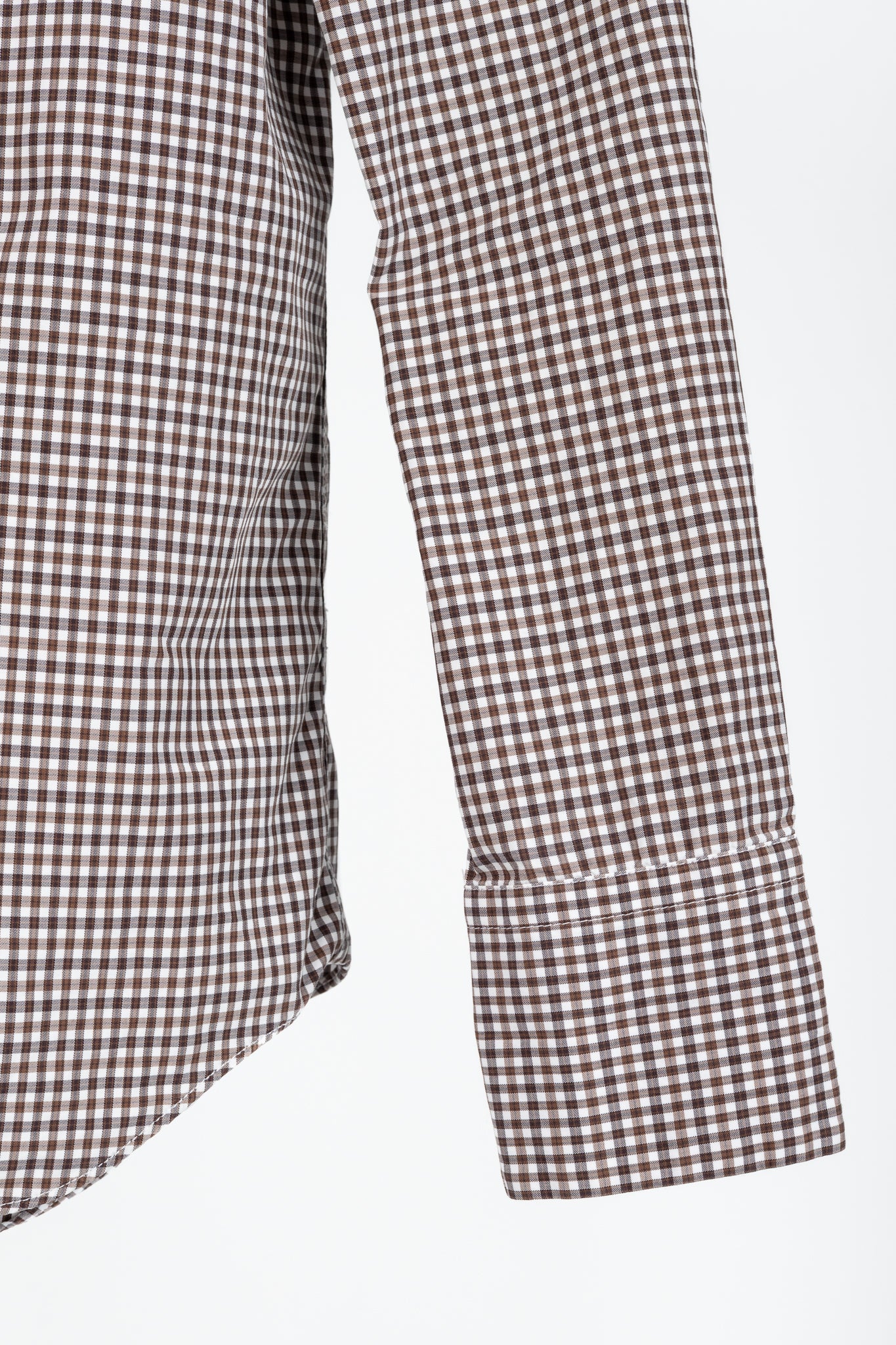 Brunello Cucinelli Brown Gingham Cotton Monili-Embellished Buttoned Western Shirt