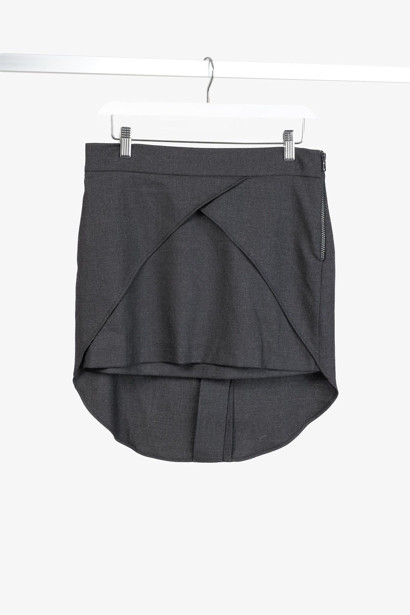 Brunello Cucinello Grey Wool Layered Fish-Tail Mini Skirt