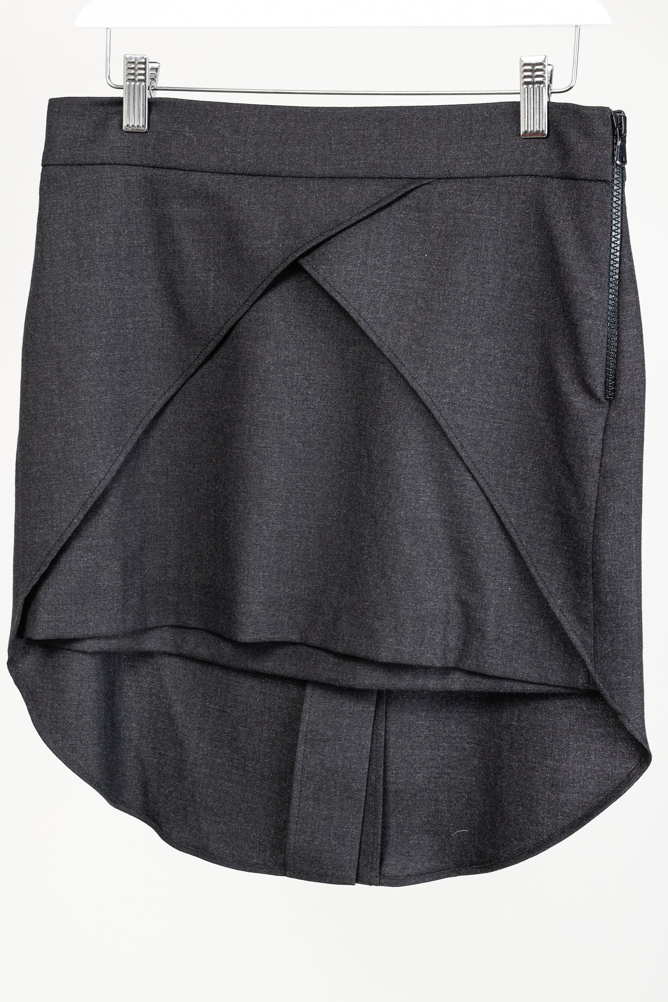 Brunello Cucinello Grey Wool Layered Fish-Tail Mini Skirt