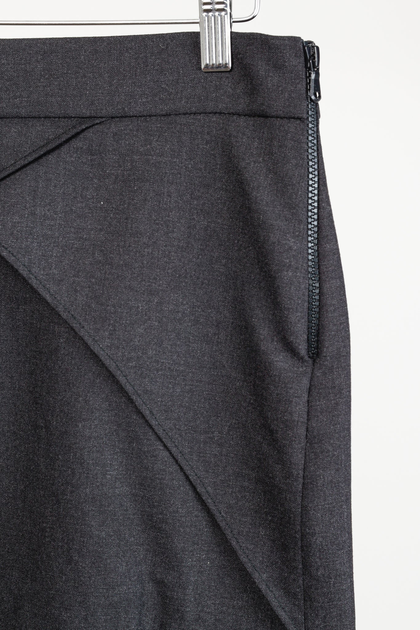 Brunello Cucinello Grey Wool Layered Fish-Tail Mini Skirt