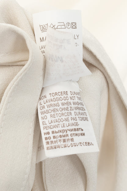 Brunello Cucinelli Cream Silk Crepe-Chiffon Monili-Fringe Tank