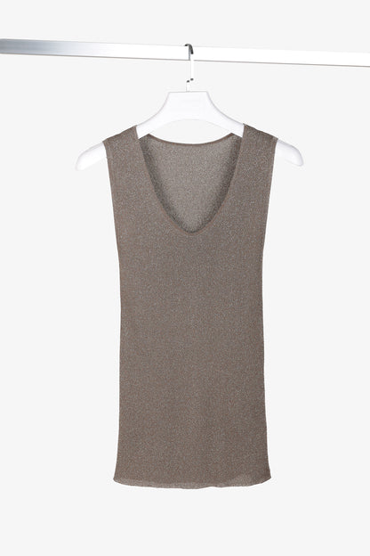 Brunello Cucinelli AW/20 Taupe Shimmer Knit Tank