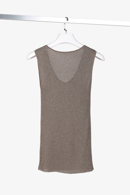 Brunello Cucinelli AW/20 Taupe Shimmer Knit Tank