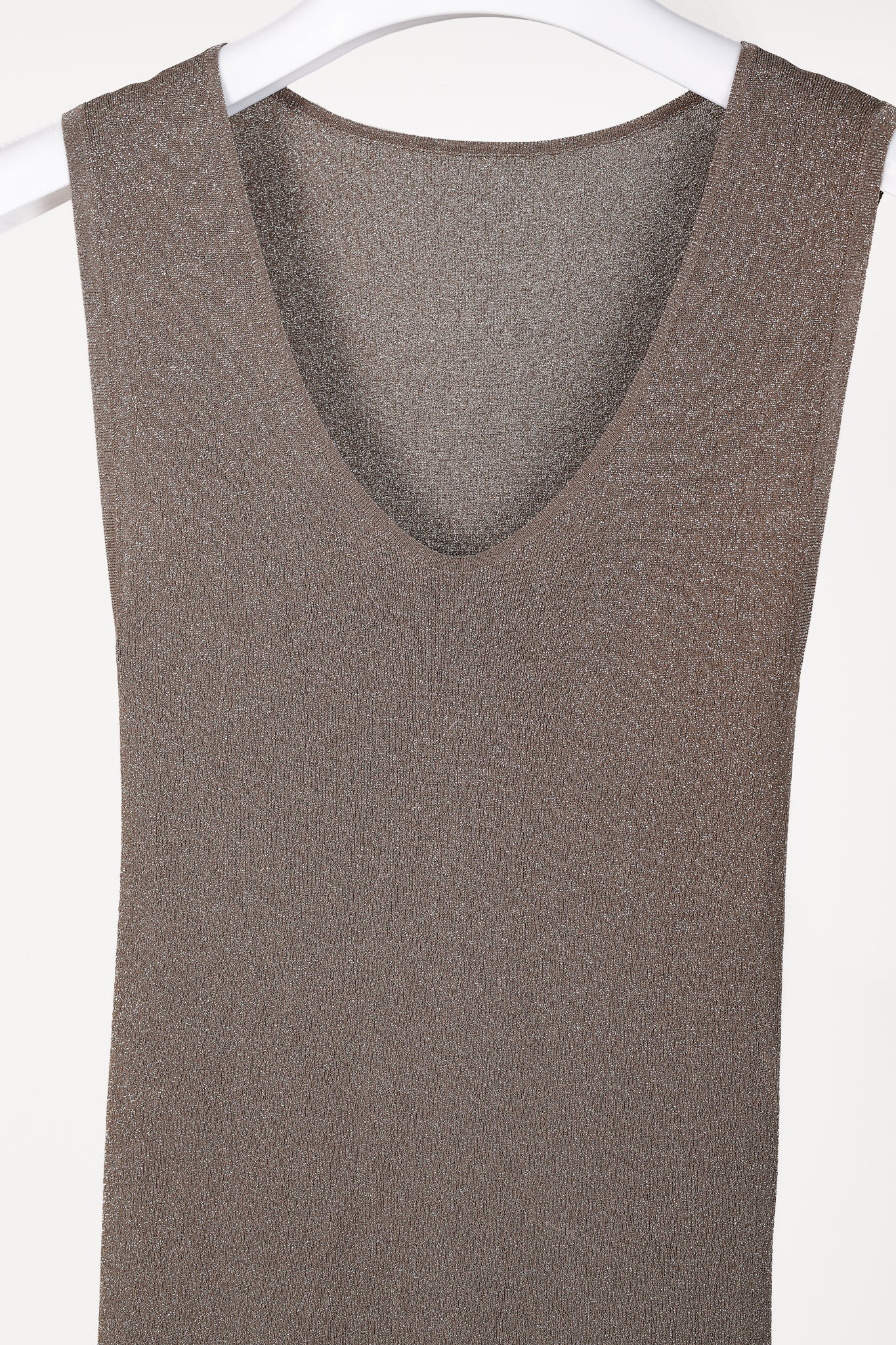Brunello Cucinelli AW/20 Taupe Shimmer Knit Tank