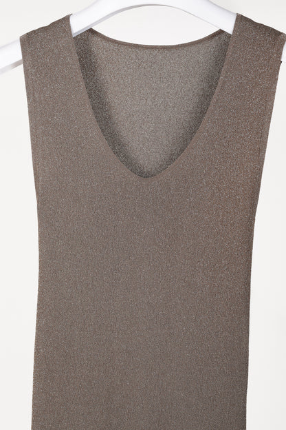 Brunello Cucinelli AW/20 Taupe Shimmer Knit Tank