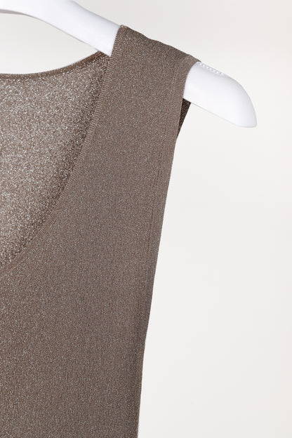 Brunello Cucinelli AW/20 Taupe Shimmer Knit Tank