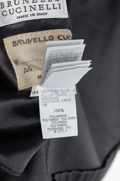 Brunello Cucinelli Taupe Suede Monili-Neck Jacket