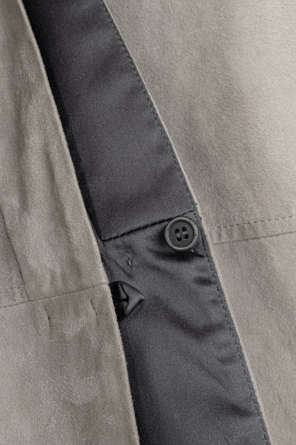 Brunello Cucinelli Taupe Suede Monili-Neck Jacket