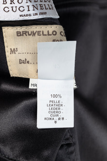 Brunello Cucinelli Taupe Suede Monili-Neck Jacket