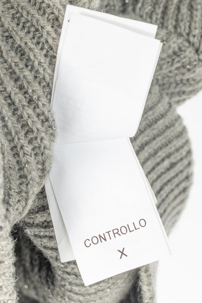 Brunello Cucinelli AW22 Grey Cashmere-Blend Sequin Turtleneck Sweater