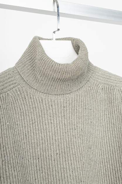 Brunello Cucinelli AW22 Grey Cashmere-Blend Sequin Turtleneck Sweater