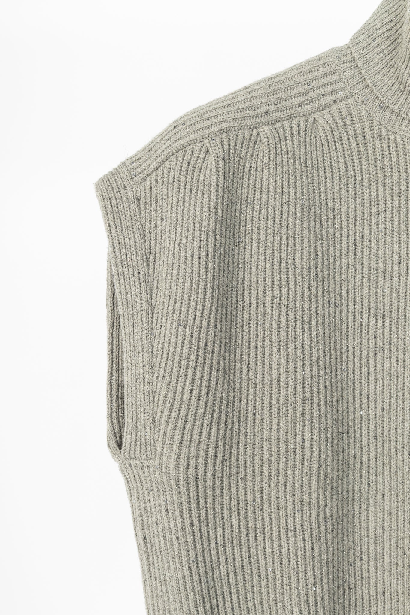 Brunello Cucinelli AW22 Grey Cashmere-Blend Sequin Turtleneck Sweater