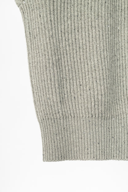 Brunello Cucinelli AW22 Grey Cashmere-Blend Sequin Turtleneck Sweater