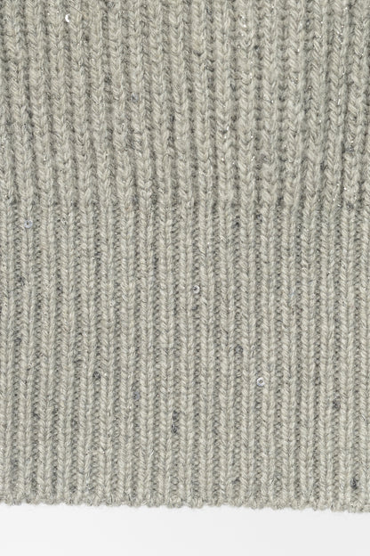 Brunello Cucinelli AW22 Grey Cashmere-Blend Sequin Turtleneck Sweater