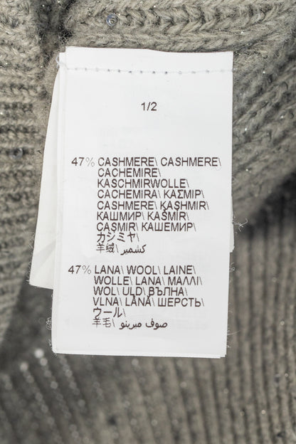 Brunello Cucinelli AW22 Grey Cashmere-Blend Sequin Turtleneck Sweater