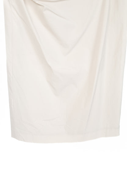 Brunello Cucinelli Ivory Pleated-Waist Cotton Pencil Skirt