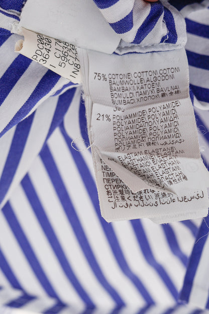 Brunello Cucinelli AW/16 Blue White Striped Monili-Bead Shirt
