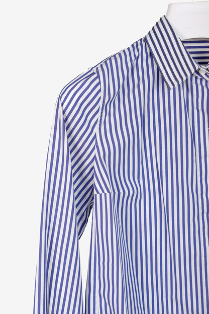 Brunello Cucinelli AW/16 Blue White Striped Monili-Bead Shirt