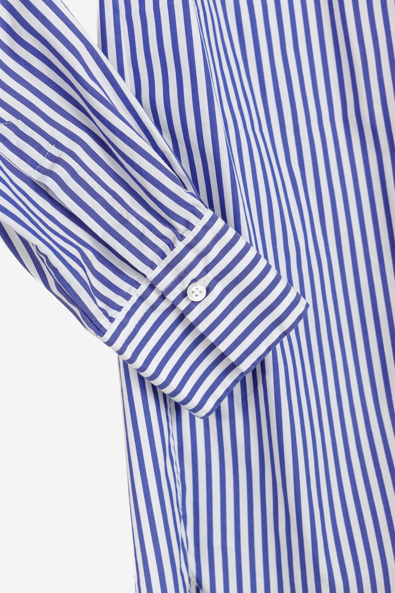 Brunello Cucinelli AW/16 Blue White Striped Monili-Bead Shirt